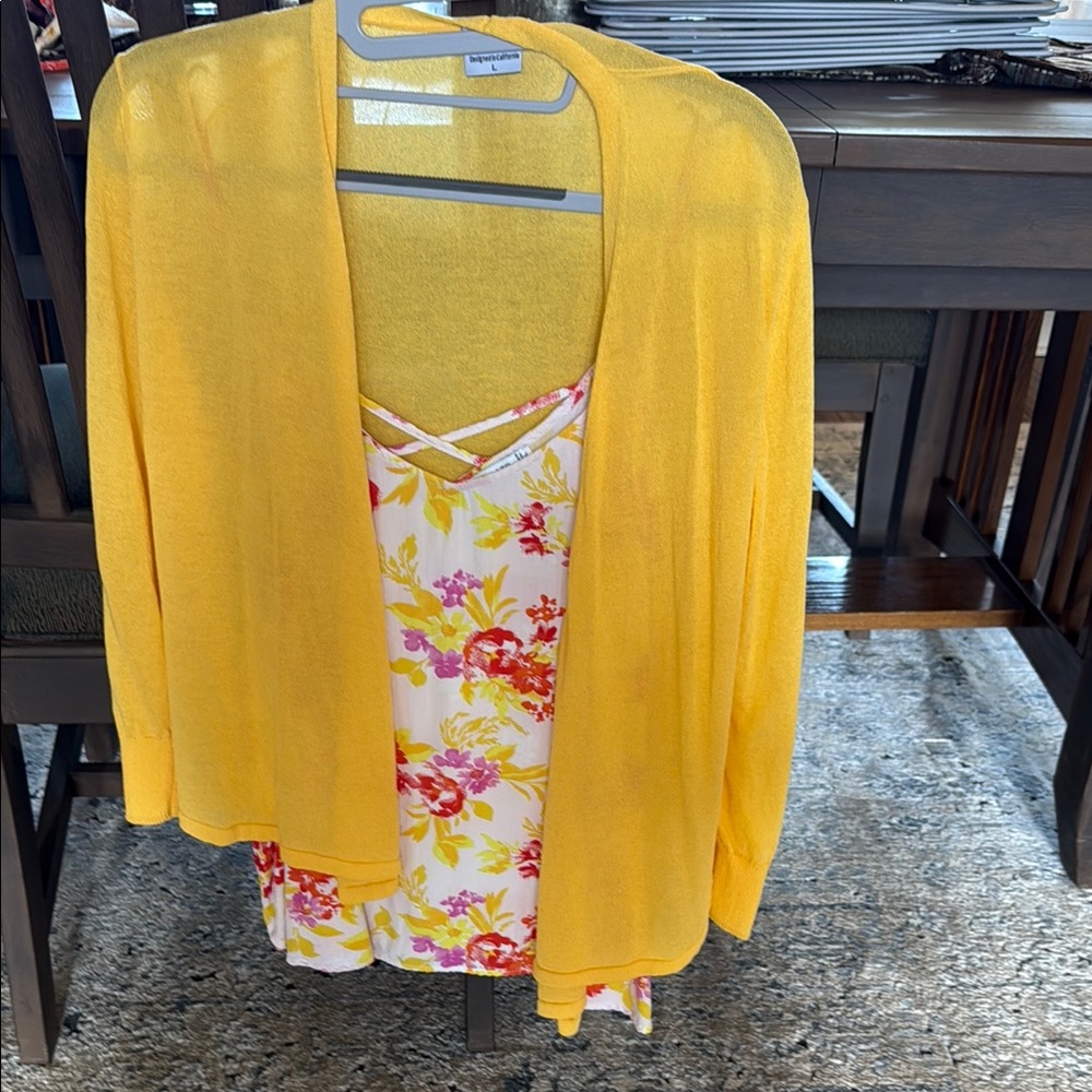 Cielo Yellow Open-Front Cardigan Sweater